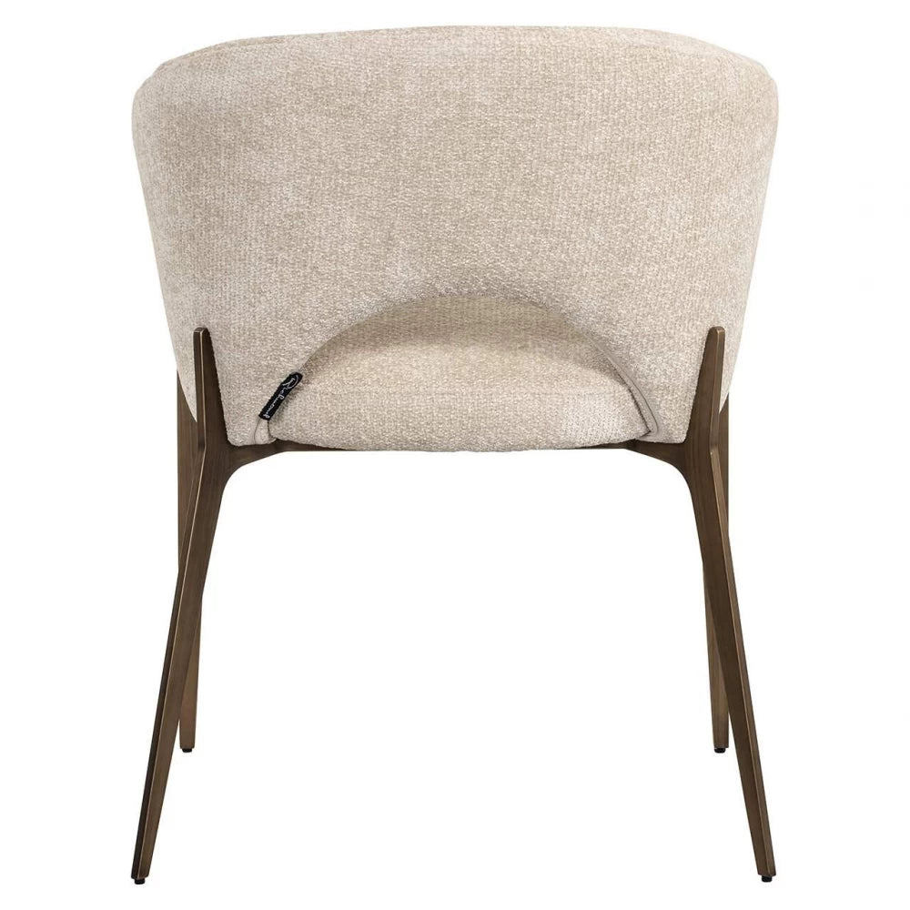 Scaun tapitat cu Stofa Crem cu picioare din Metal Maro H82xL63xA57cm Kenzi Richmond interiors