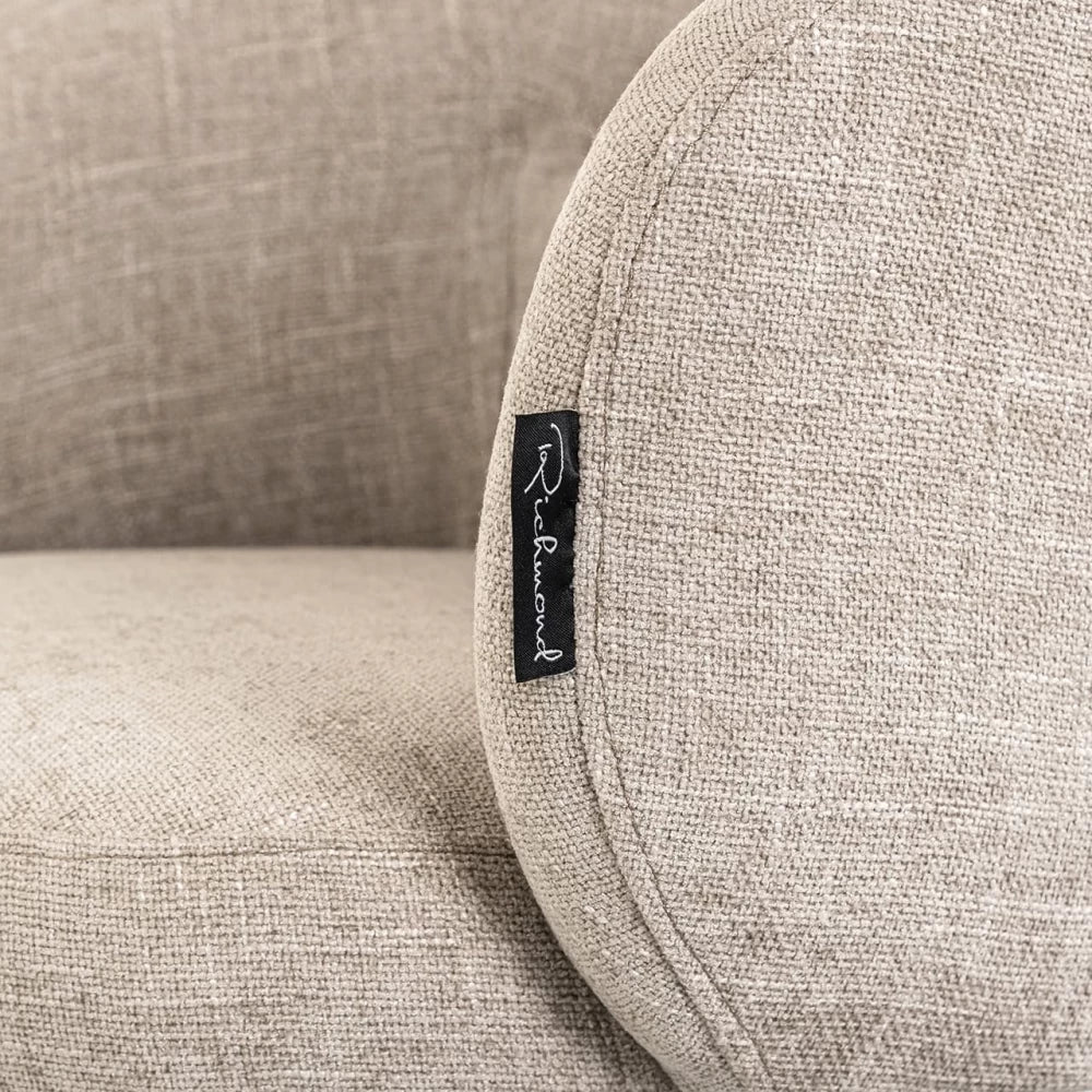 Scaun pivotant tapitat cu Stofa Bej cu picioare din Metal Negru H79xL62xA65cm Olivia Richmond interiors