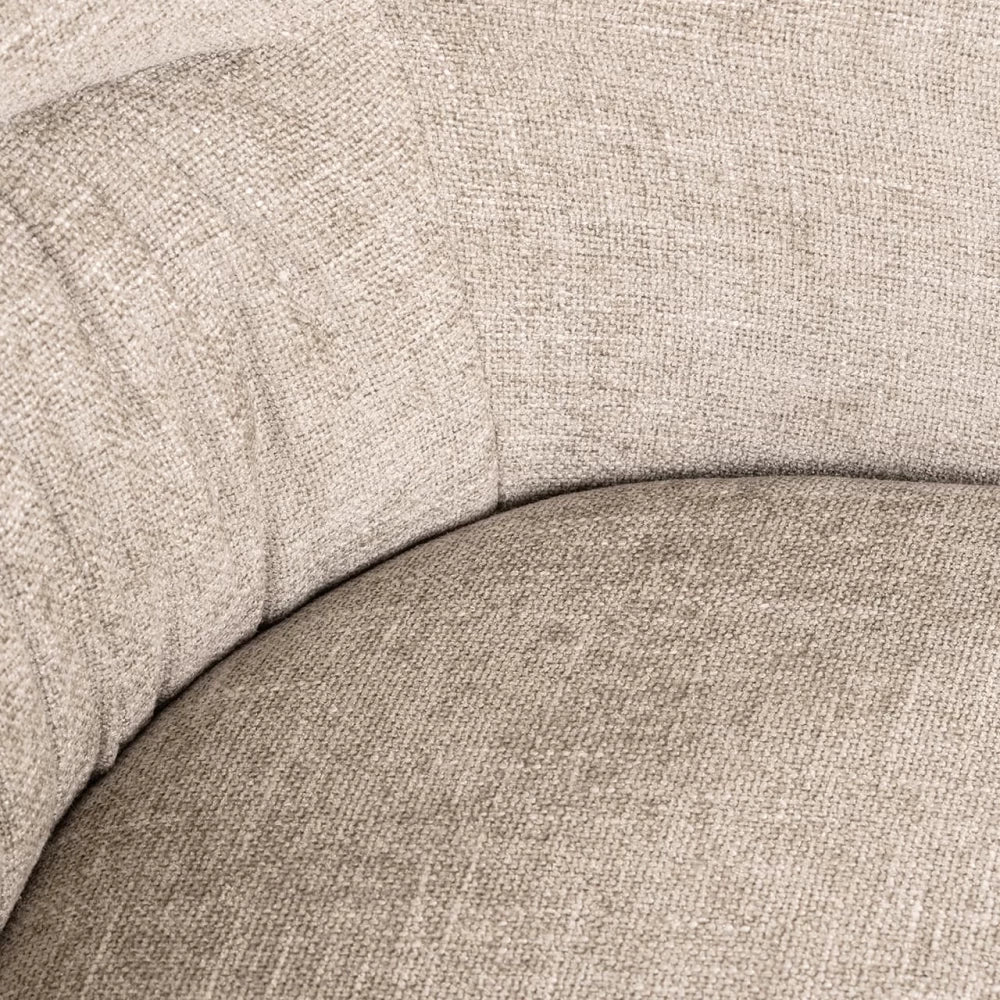Scaun pivotant tapitat cu Stofa Bej cu picioare din Metal Negru H79xL62xA65cm Olivia Richmond interiors