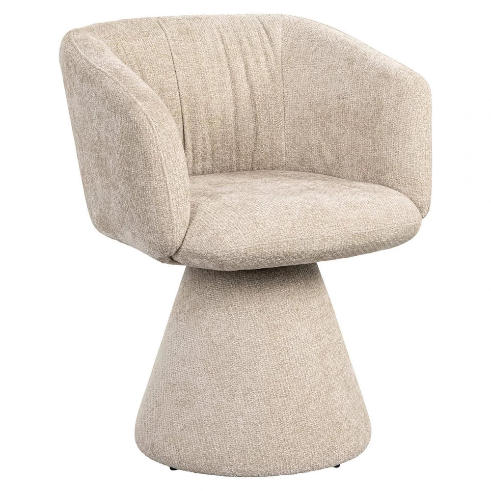 Scaun pivotant tapitat cu Stofa Crem cu picioare din Metal Crem H77xL61xA59cm Madeline Richmond interiors