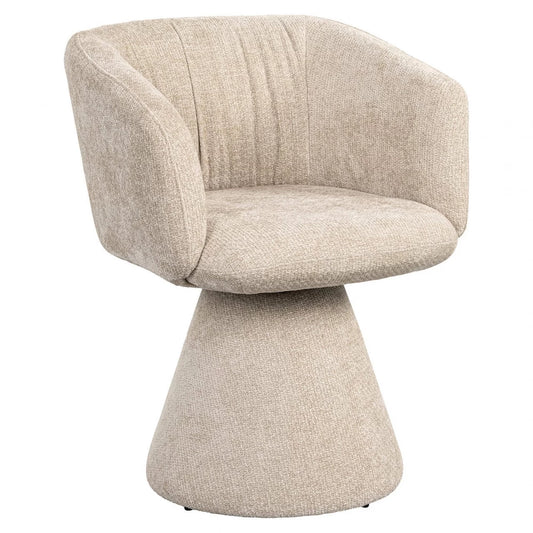 Scaun pivotant tapitat cu Stofa Crem cu picioare din Metal Crem H77xL61xA59cm Madeline Richmond interiors