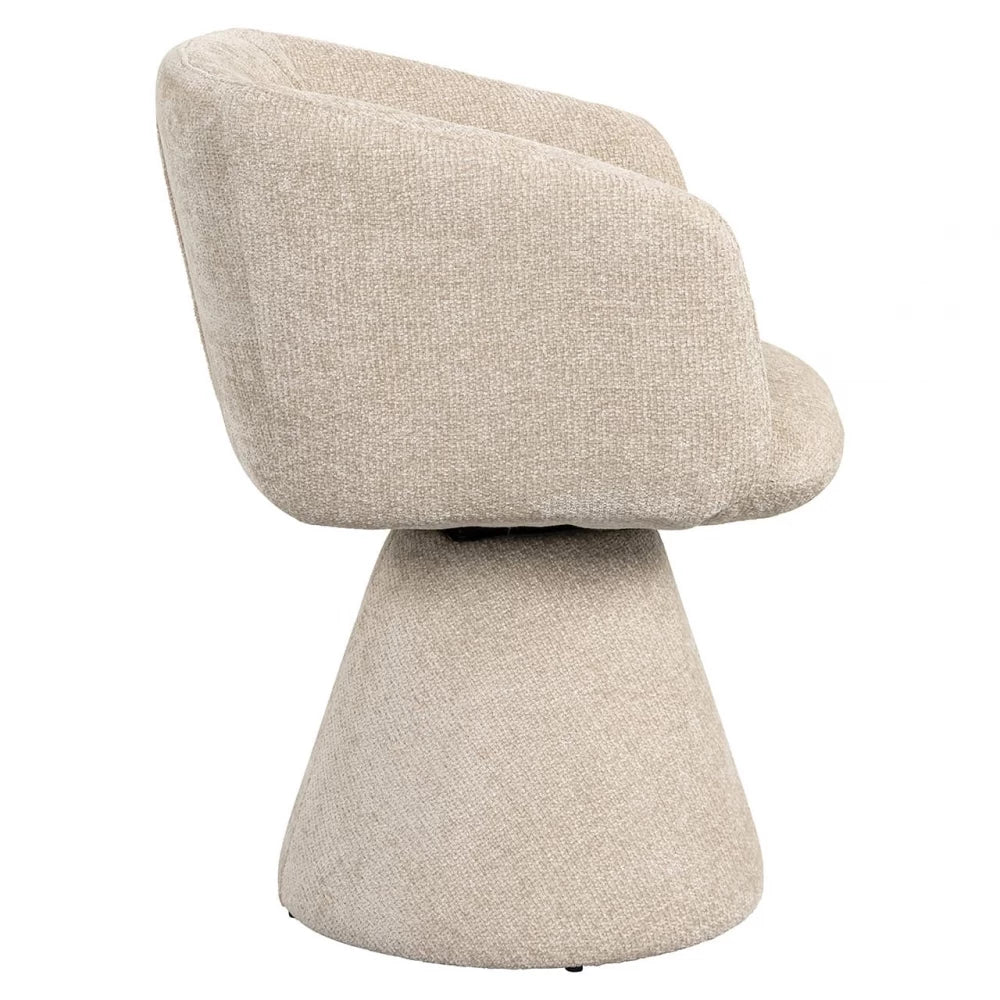 Scaun pivotant tapitat cu Stofa Crem cu picioare din Metal Crem H77xL61xA59cm Madeline Richmond interiors