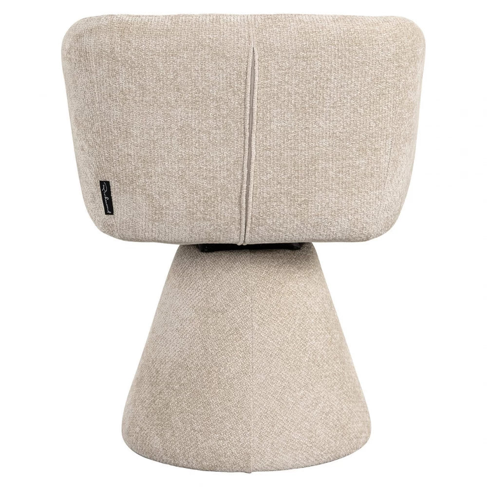 Scaun pivotant tapitat cu Stofa Crem cu picioare din Metal Crem H77xL61xA59cm Madeline Richmond interiors