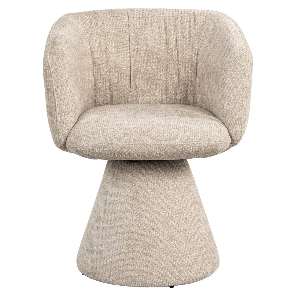 Scaun pivotant tapitat cu Stofa Crem cu picioare din Metal Crem H77xL61xA59cm Madeline Richmond interiors