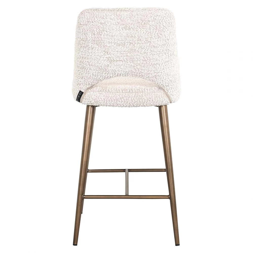 Scaun de insula tapitat cu Stofa Crem cu picioare din Metal Alama H98.5xL47xA56cm Delphine Richmond interiors