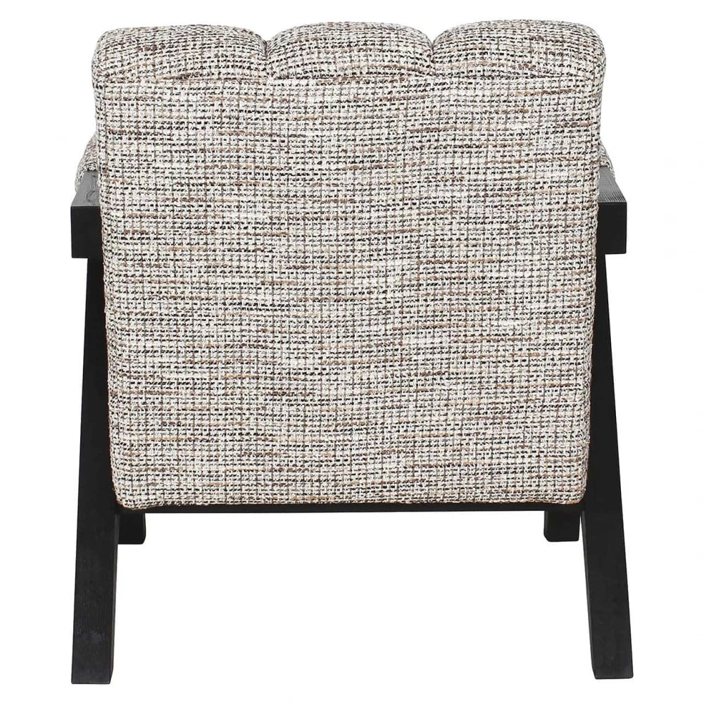 Fotoliu tapitat cu Stofa Bej cu picioare din Lemn de frasin Negru H83xL73xA84cm Clover  Richmond interiors