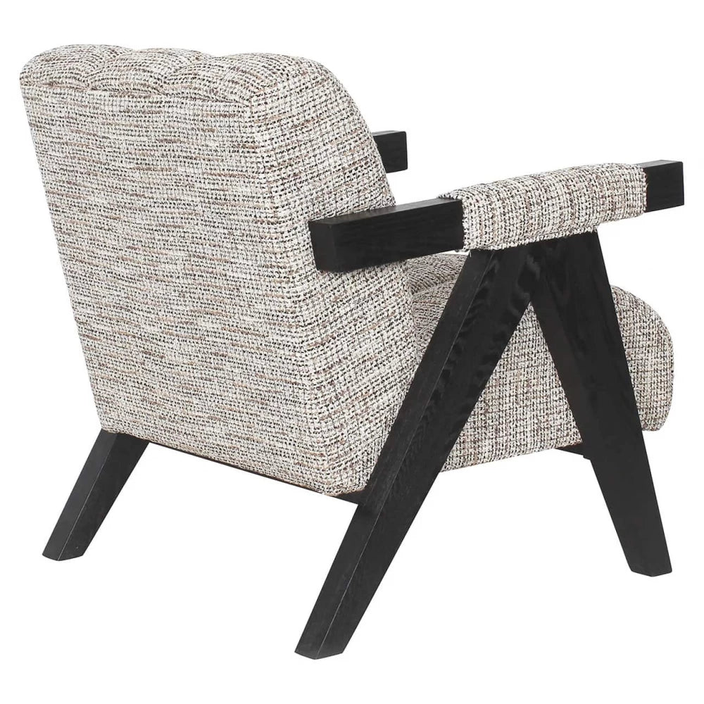 Fotoliu tapitat cu Stofa Bej cu picioare din Lemn de frasin Negru H83xL73xA84cm Clover  Richmond interiors