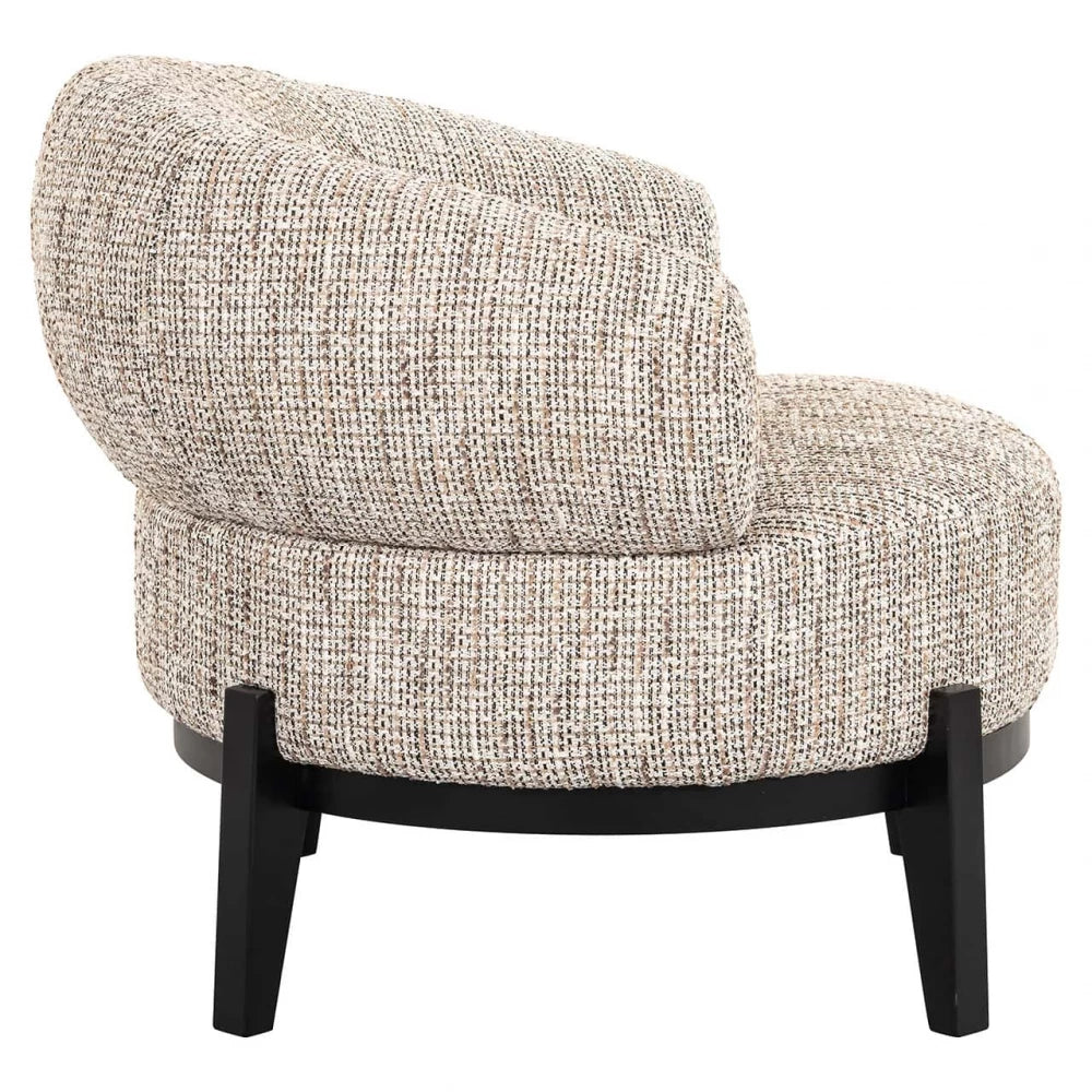 Fotoliu tapitat cu Stofa Bej cu picioare din Lemn de mesteacan Negru H75xL88xA84.5cm Montana Richmond interiors