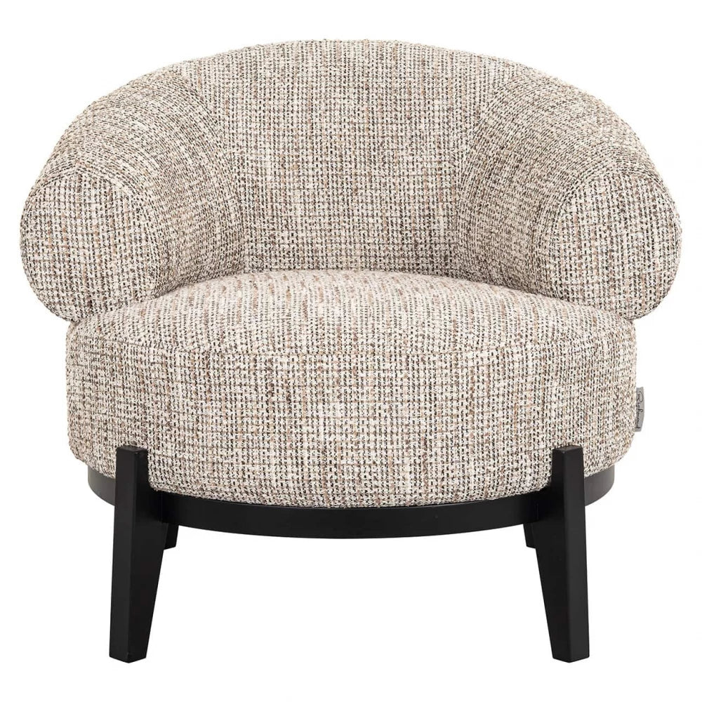 Fotoliu tapitat cu Stofa Bej cu picioare din Lemn de mesteacan Negru H75xL88xA84.5cm Montana Richmond interiors