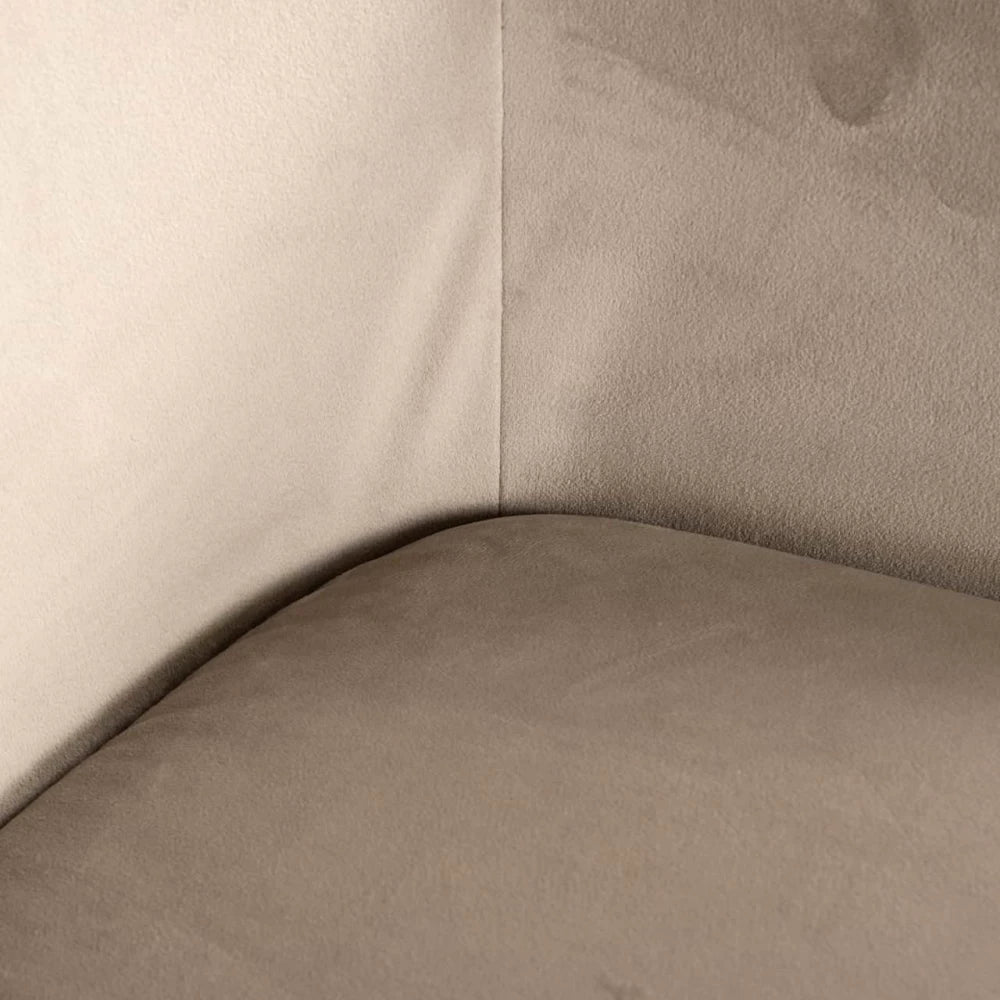 Scaun pivotant tapitat cu Catifea/Stofa Bej cu picioare din Metal Auriu H88xL63xA65cm Lisonne Richmond interiors