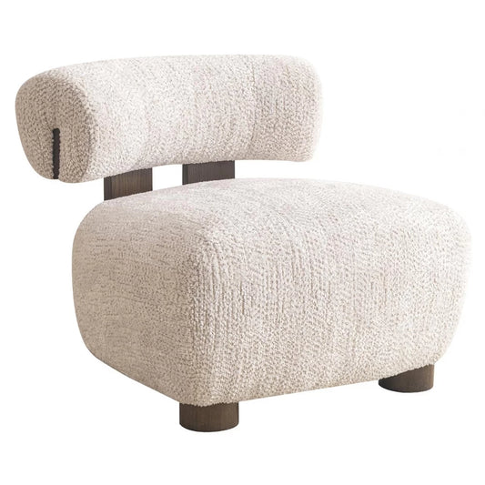 Fotoliu tapitat cu Stofa Crem cu picioare din Lemn Maro H69xL74xA81cm Arabella Richmond interiors