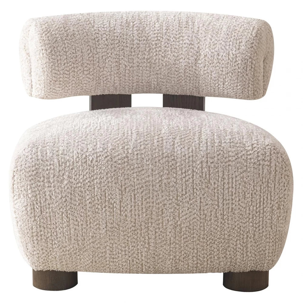 Fotoliu tapitat cu Stofa Crem cu picioare din Lemn Maro H69xL74xA81cm Arabella Richmond interiors