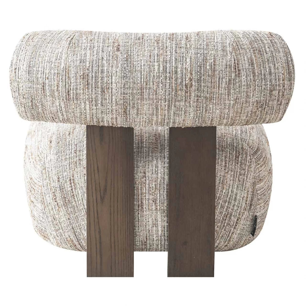 Fotoliu tapitat cu Stofa Grej cu picioare din Lemn Maro H69xL74xA81cm Arabella Richmond interiors