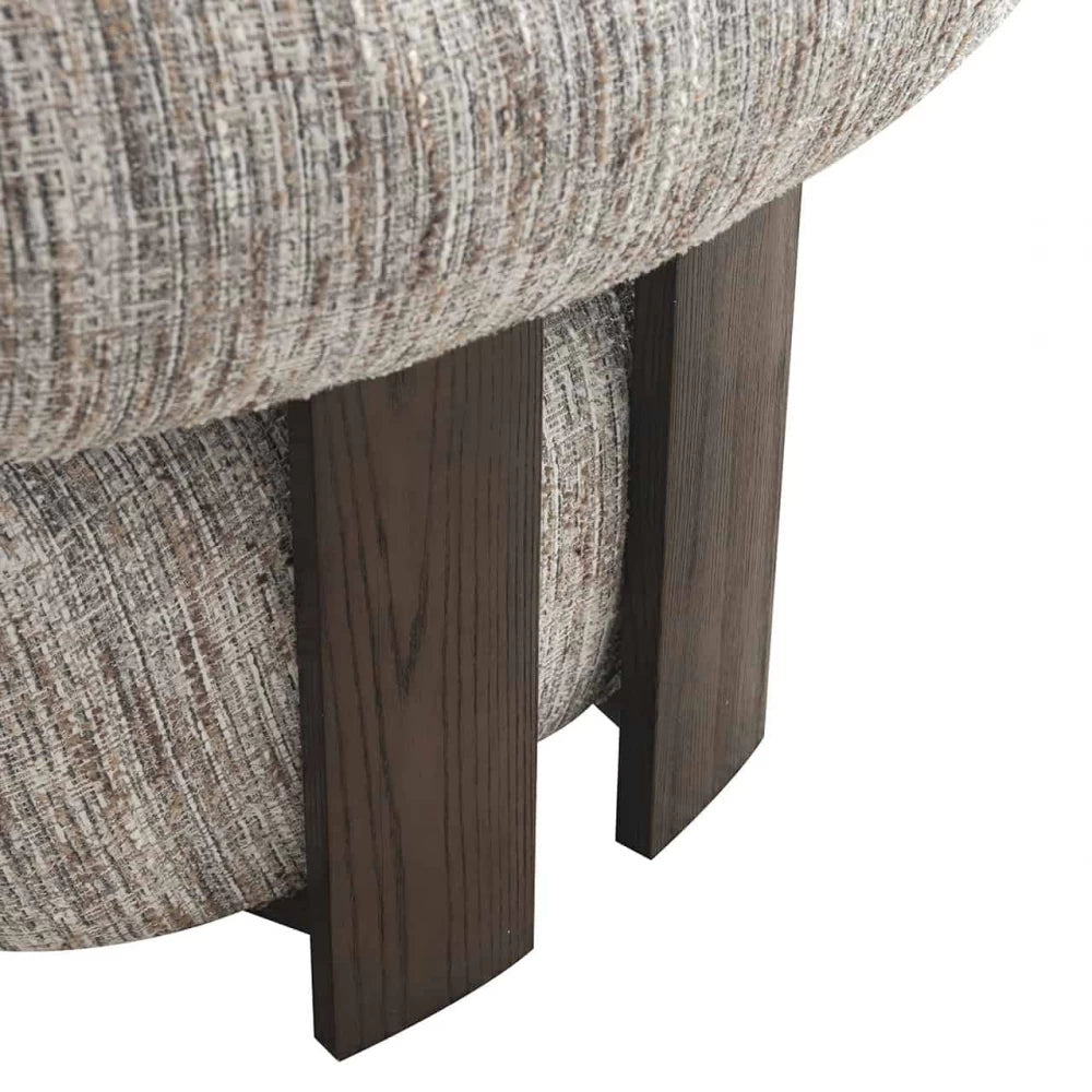 Fotoliu tapitat cu Stofa Grej cu picioare din Lemn Maro H69xL74xA81cm Arabella Richmond interiors