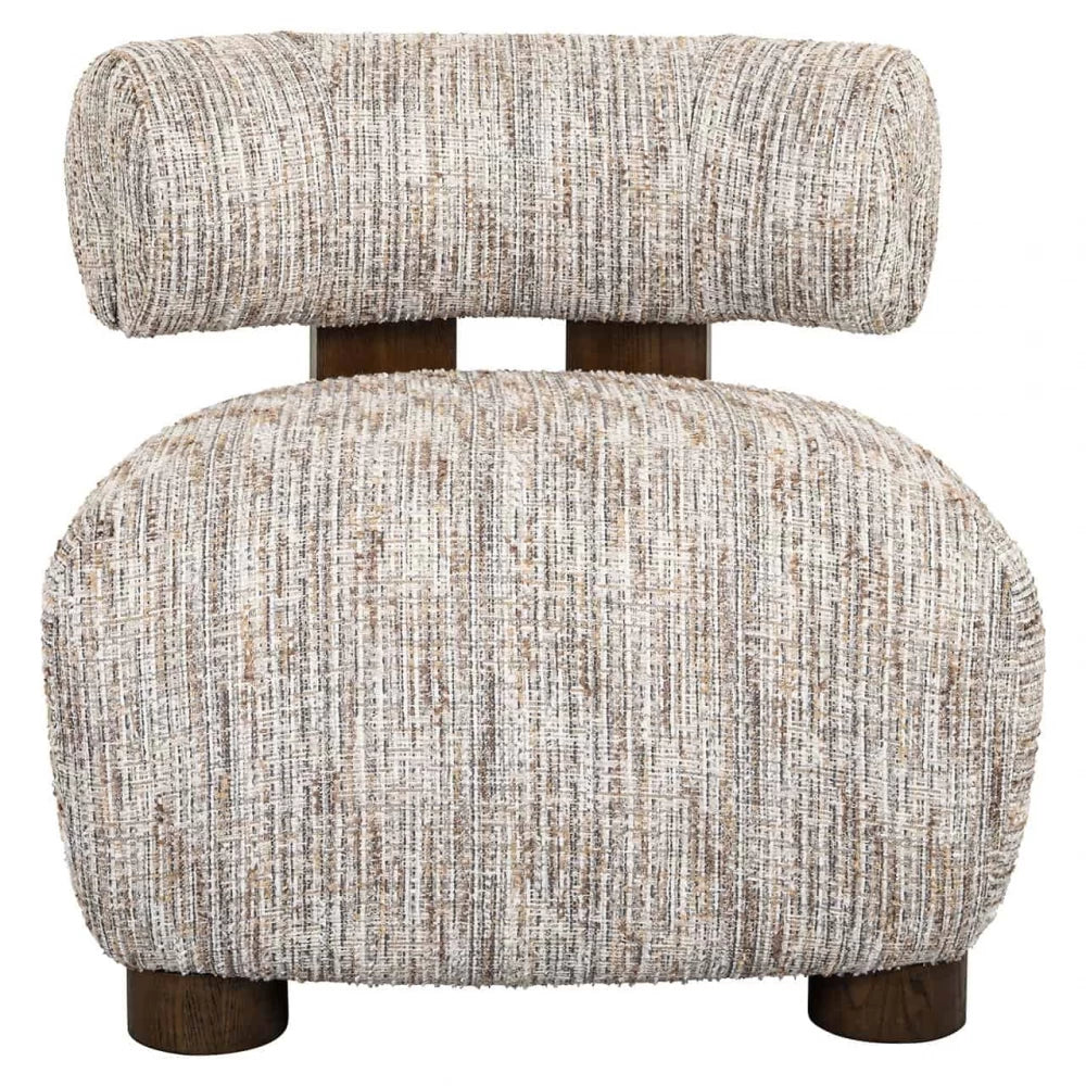 Fotoliu tapitat cu Stofa Grej cu picioare din Lemn Maro H69xL74xA81cm Arabella Richmond interiors