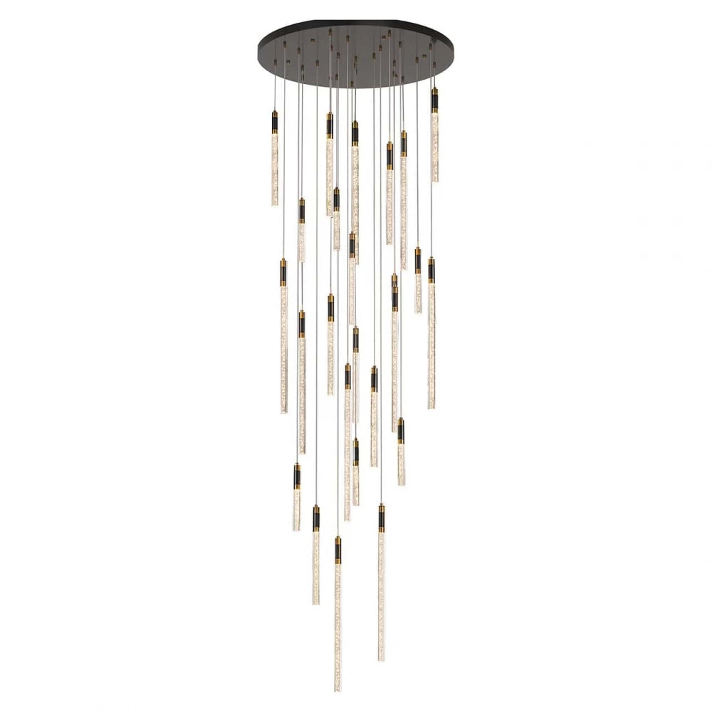 Candelabru din Metal Negru si Acrilic Transparent H300xD120cm Crosley Richmond interiors