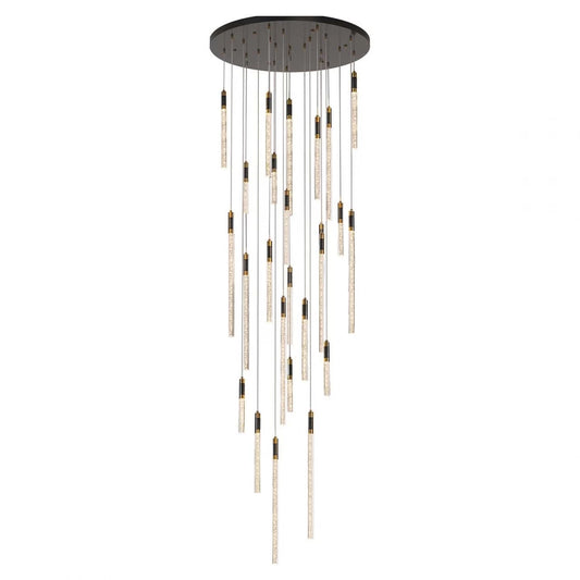 Candelabru din Metal Negru si Acrilic Transparent H300xD120cm Crosley Richmond interiors