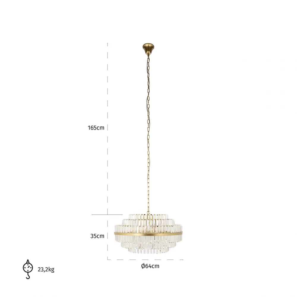 Lustra din Metal Auriu si Sticla Transparent H165xD65cm Desire  Richmond interiors