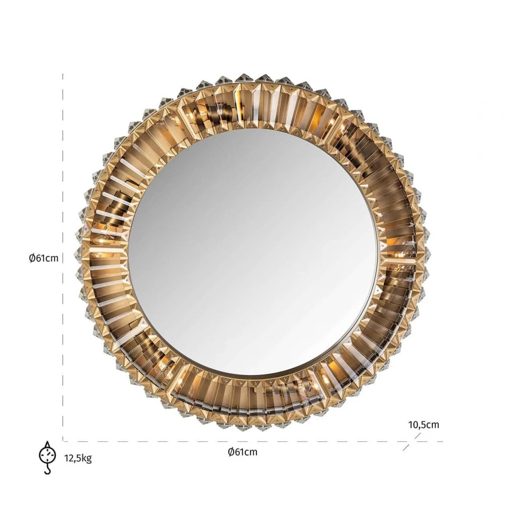 Aplica de perete din Metal Auriu si Cristal Transparent H60.5xD60.5cm Becky Richmond interiors