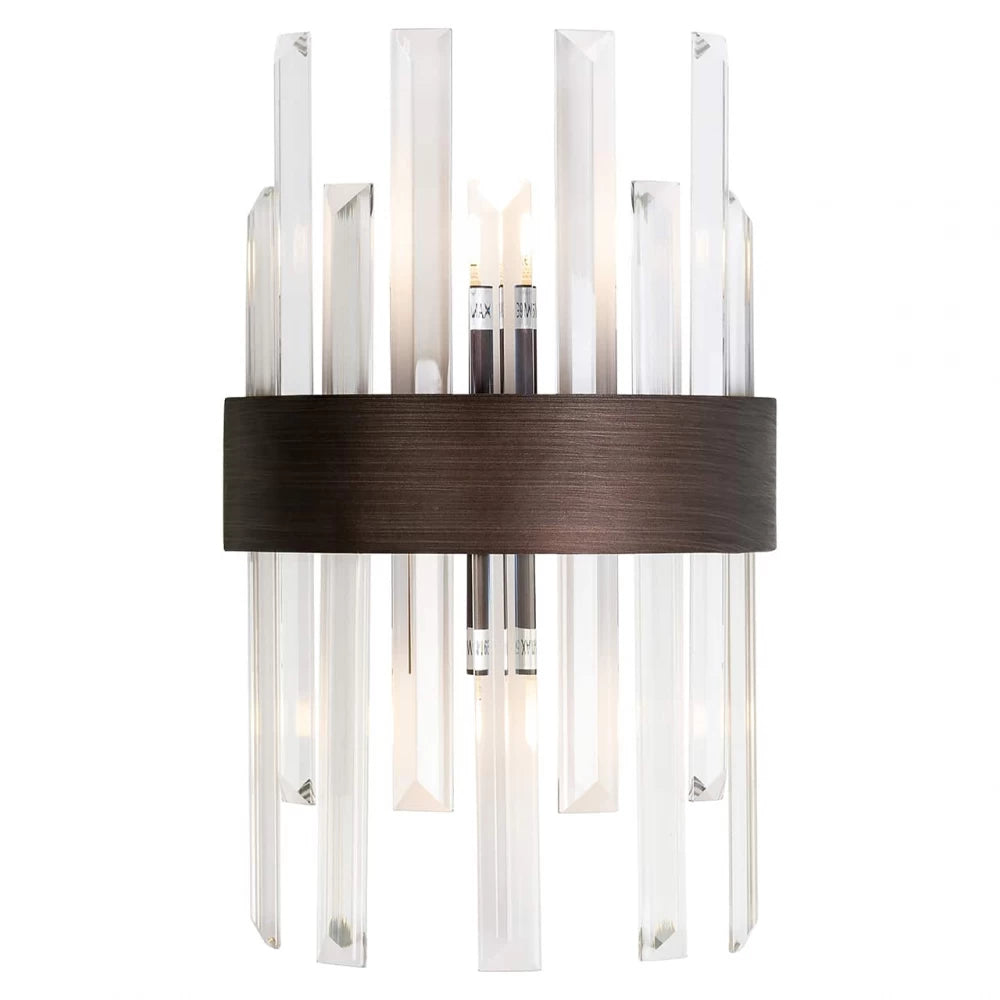 Aplica de perete din Metal Bronz si Sticla Transparent H24.5xL18cm Avan Richmond interiors
