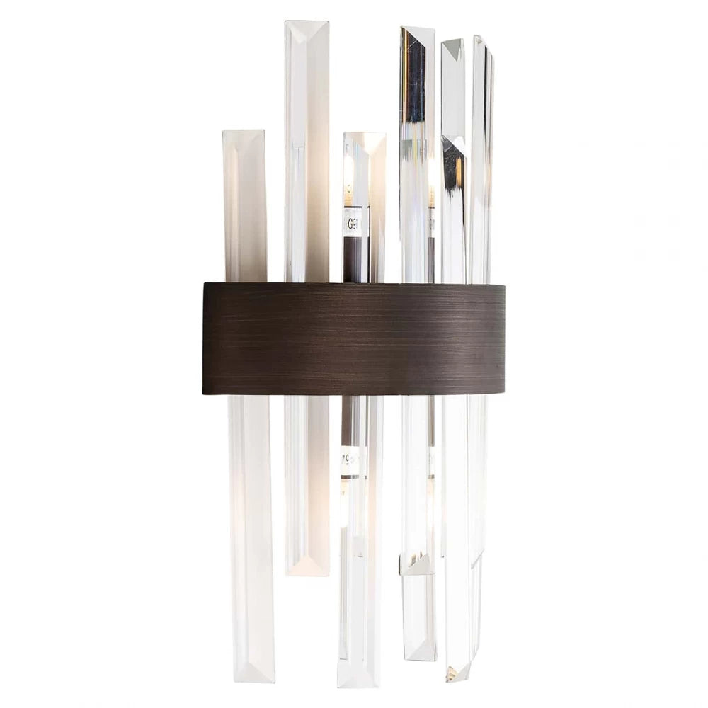 Aplica de perete din Metal Bronz si Sticla Transparent H24.5xL18cm Avan Richmond interiors