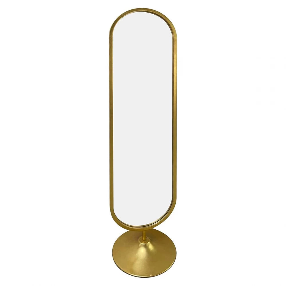 Oglinda de podea Ovala cu rama din Metal Auriu L40xH170cm Moya