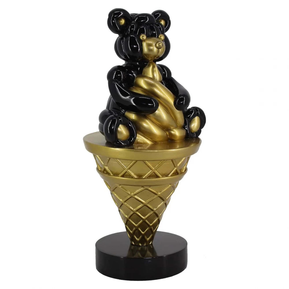 Obiect decorativ din Polirasina Negru/Auriu H41xD19cm Harly