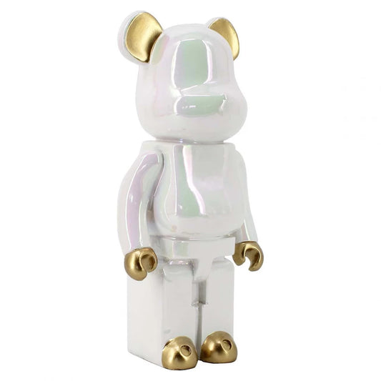 Obiect decorativ din Polirasina Alb/Auriu H30xL14.5cm Ave