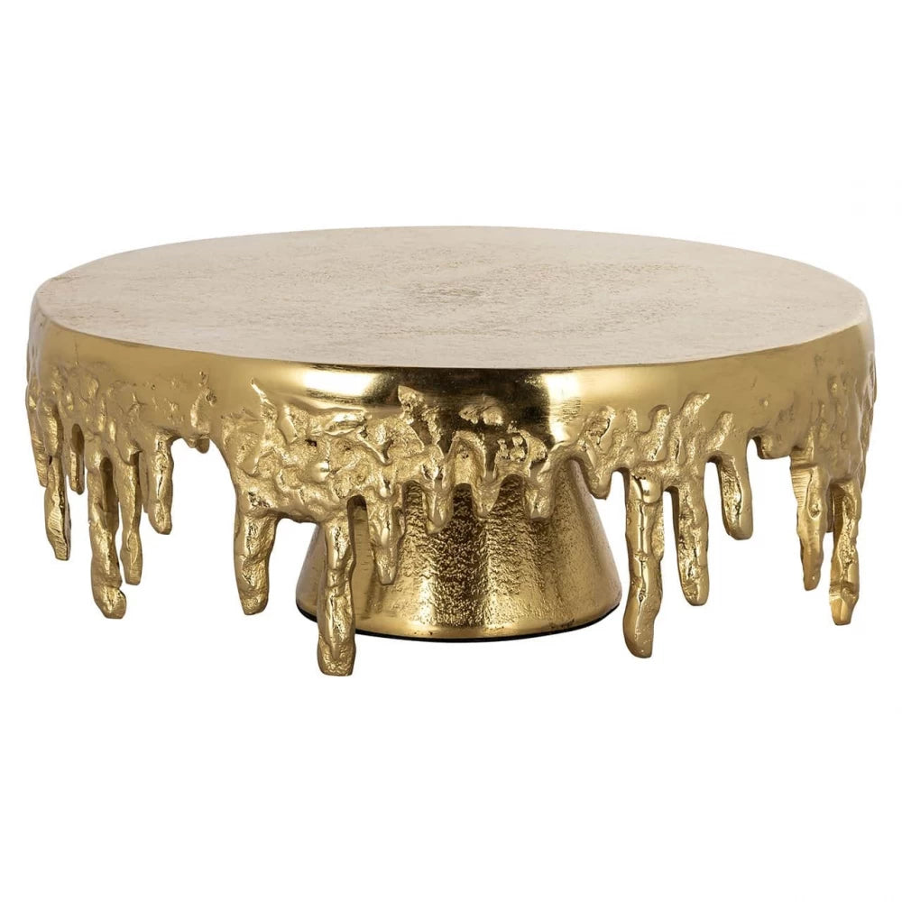 Platou decorativ din Aluminiu Auriu H9.5xD25cm Carmona
