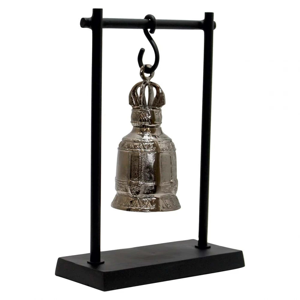 Clopotel decorativ din Metal Negru/Argintiu H42xL30cm Mody