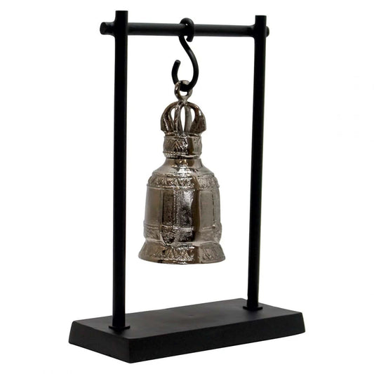 Clopotel decorativ din Metal Negru/Argintiu H42xL30cm Mody