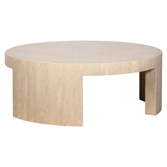 Masuta de cafea rotunda din Travertin Bej D100xH36cm Biltmore