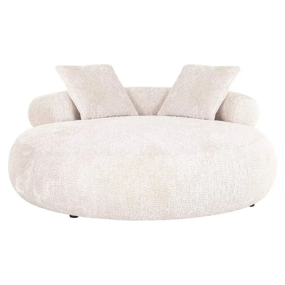 Canapea fixa rotunda tapitata cu Stofa be lovely Crem D167cm Tivola Richmond interiors
