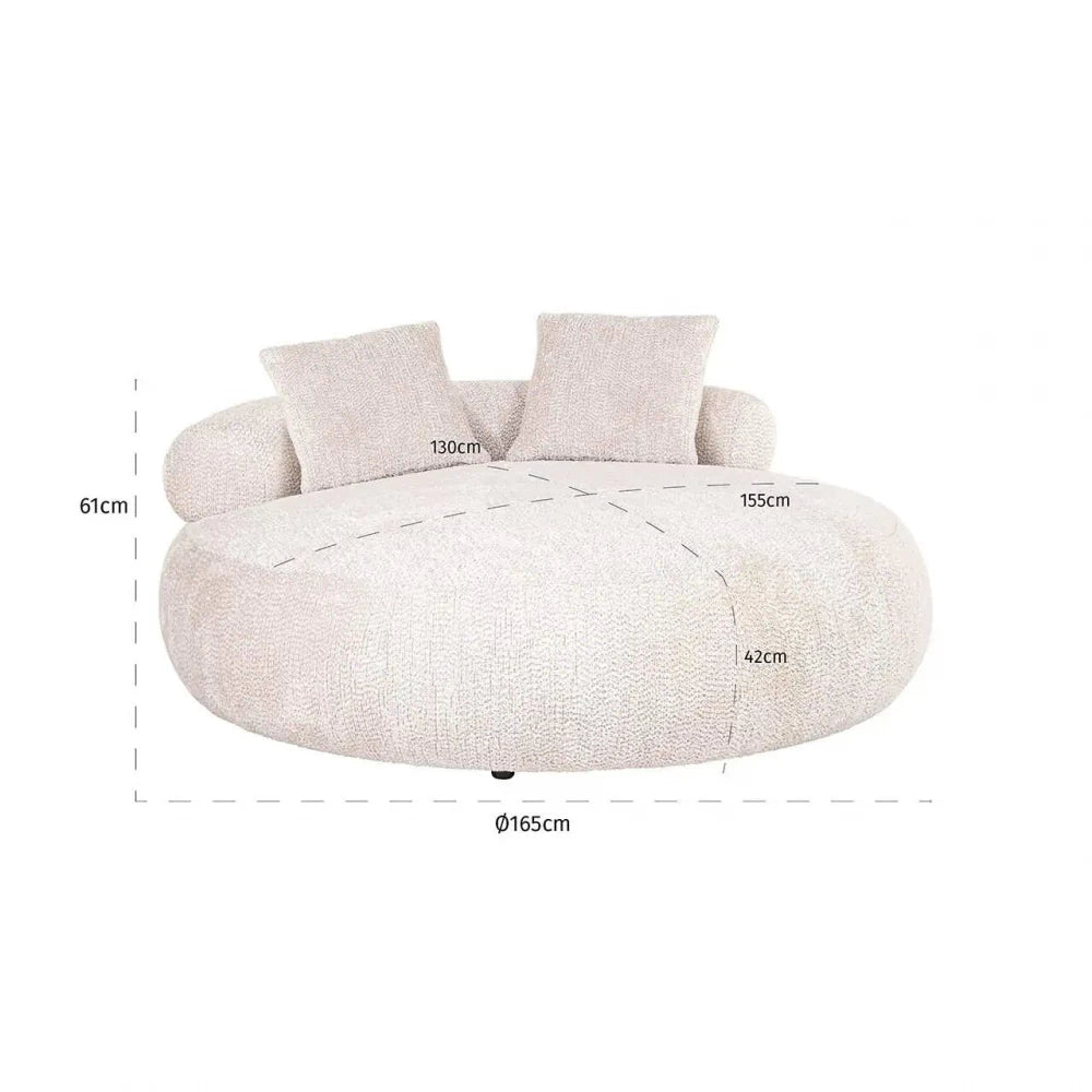 Canapea fixa rotunda tapitata cu Stofa be lovely Crem D167cm Tivola Richmond interiors