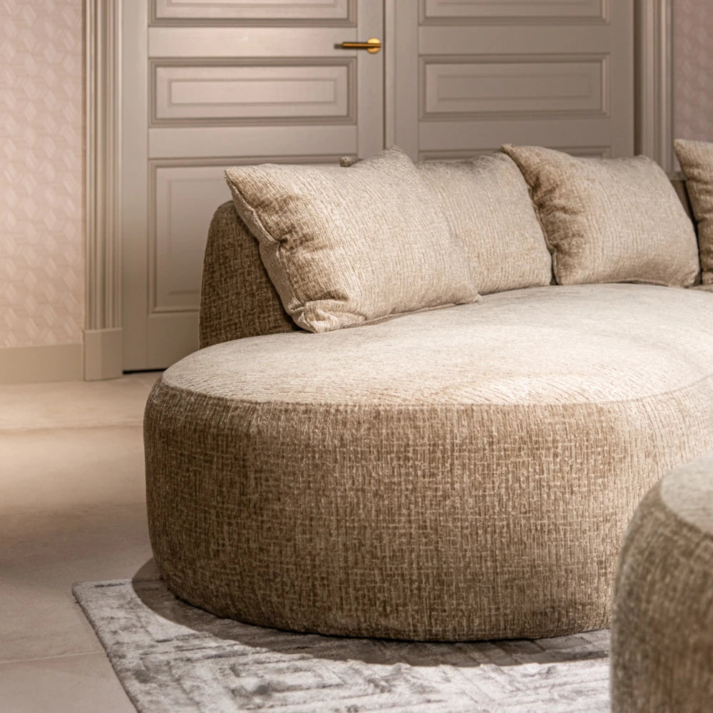 Canapea fixa tapitata cu Stofa Fusion bej L298cm Cassie Richmond interiors
