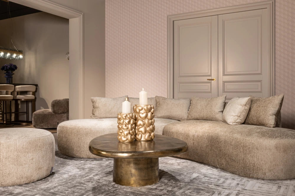 Canapea fixa tapitata cu Stofa Fusion bej L298cm Cassie Richmond interiors