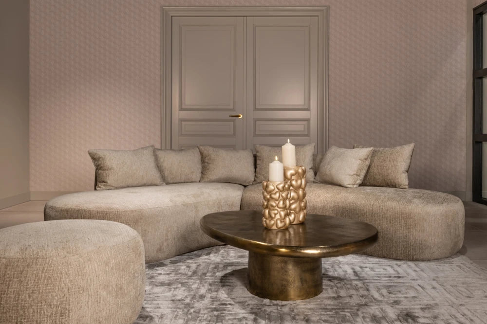 Canapea fixa tapitata cu Stofa Fusion bej L298cm Cassie Richmond interiors