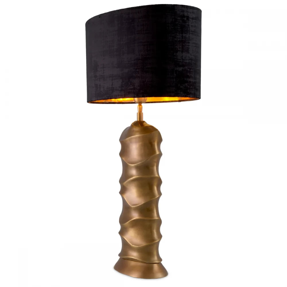 Veioza din Metal Alama si Textil Negru H79.5xL50cm Rapho Eichholtz