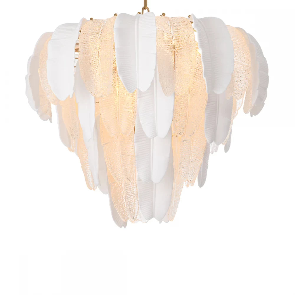 Candelabru din Metal Auriu si Sticla/Ceramica Transparent/Alb H68xD60cm Saint Lucia S Eichholtz