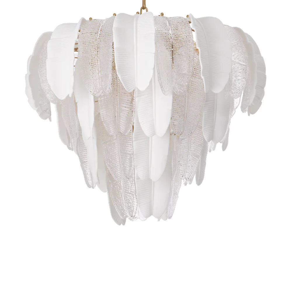 Candelabru din Metal Auriu si Sticla/Ceramica Transparent/Alb H68xD60cm Saint Lucia S Eichholtz