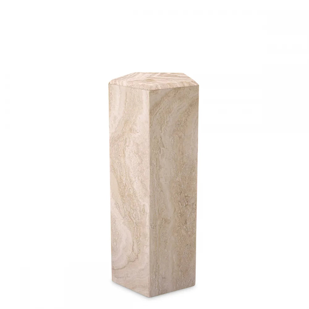 Coloana Hexagonala din Travertin Bej L31xH79.5cm Cuneo Eichholtz
