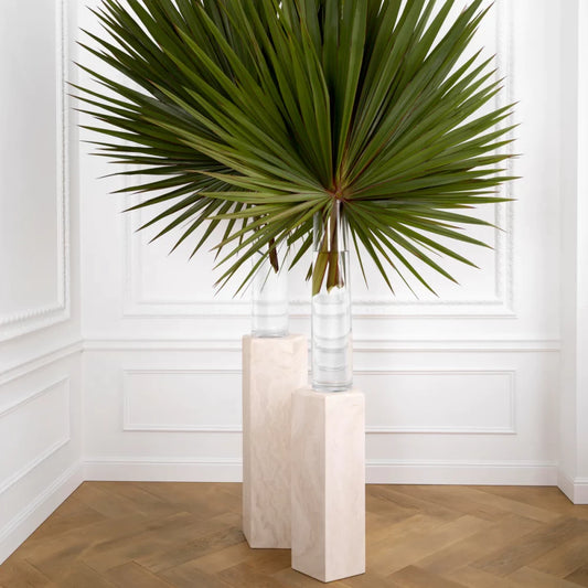 Coloana Hexagonala din Travertin Bej L31xH79.5cm Cuneo Eichholtz