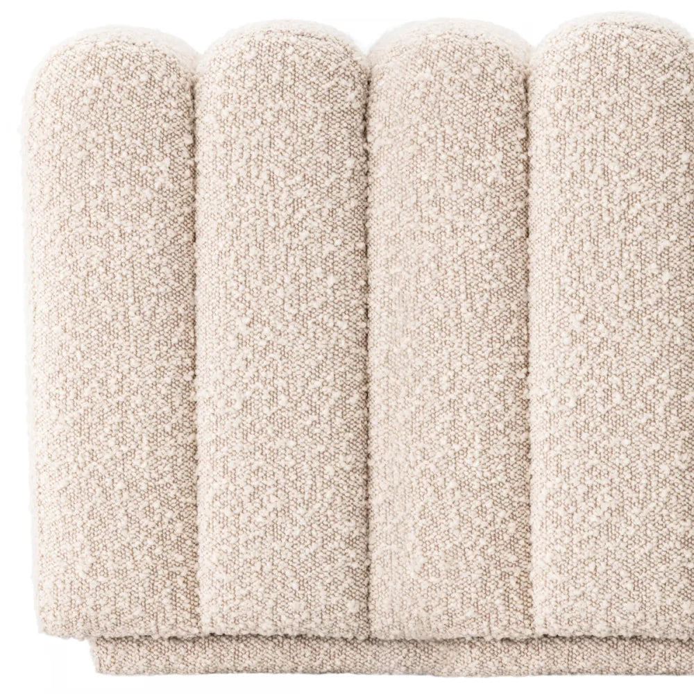 Taburet tapitat cu Stofa boucle Crem H46xL47xA46cm Bente Eichholtz