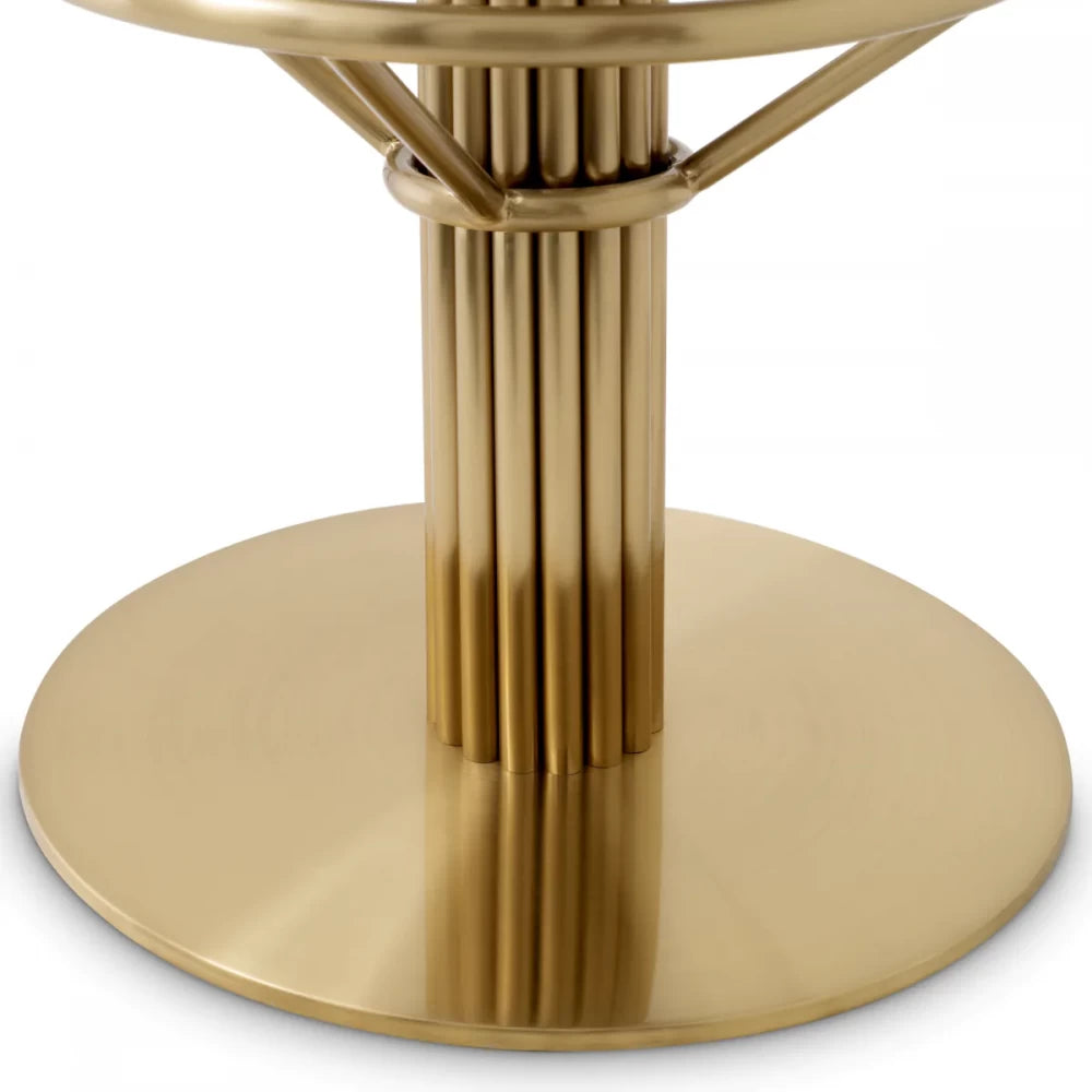 Scaun de bar tapitat cu Catifea Gri inchis cu baza din Metal Auriu H103xL51xA53cm Dorland Eichholtz