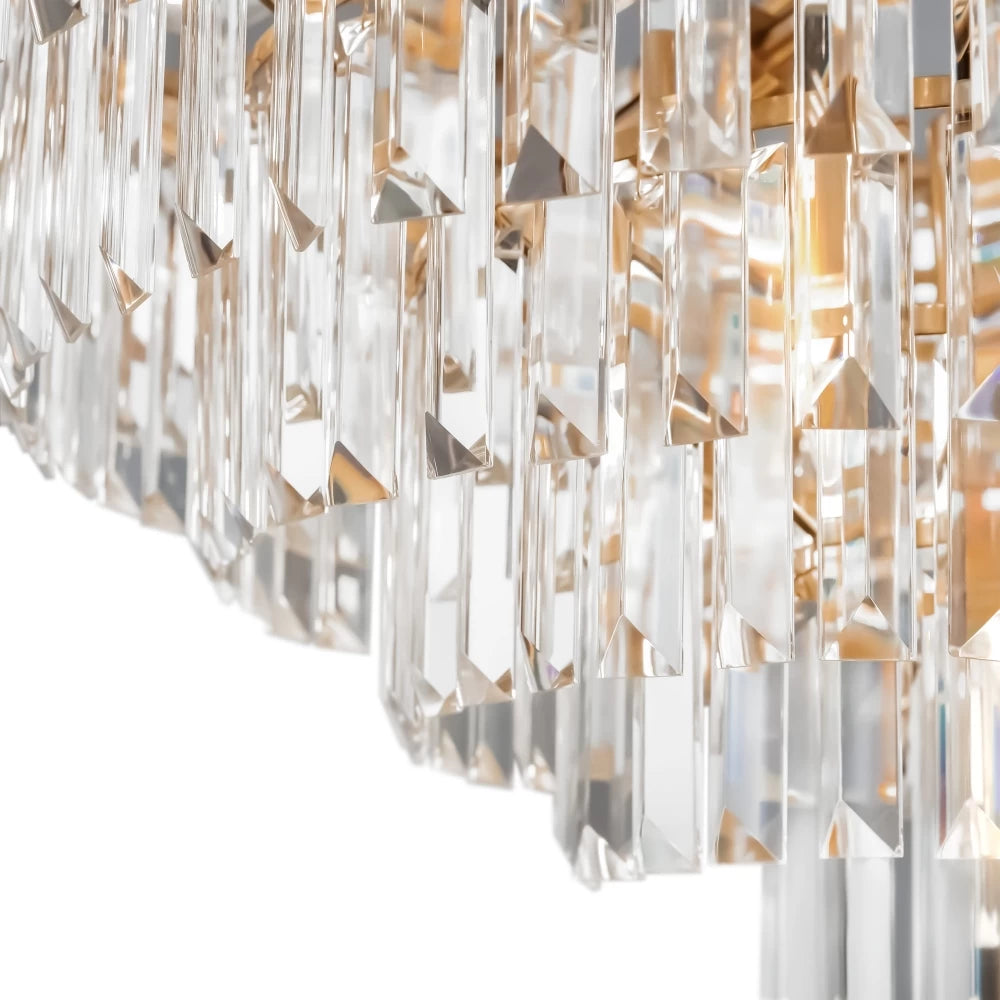 Lustra rotunda cu inaltime reglabila din Cristal Transparent cu 16 becuri D80xH127cm Revero