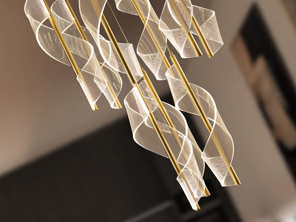 Candelabru din Metal Auriu si Metacrilat Transparent D55xH300cm Velas