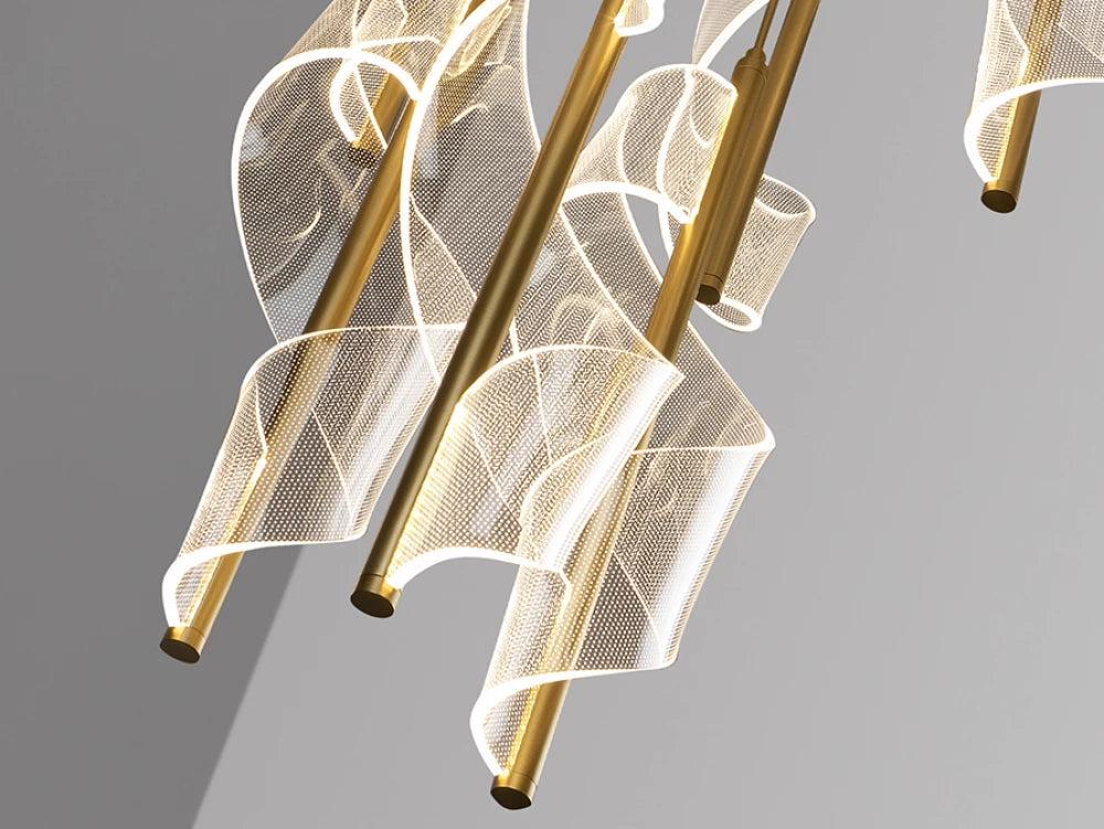 Candelabru din Metal Auriu si Metacrilat Transparent D55xH300cm Velas