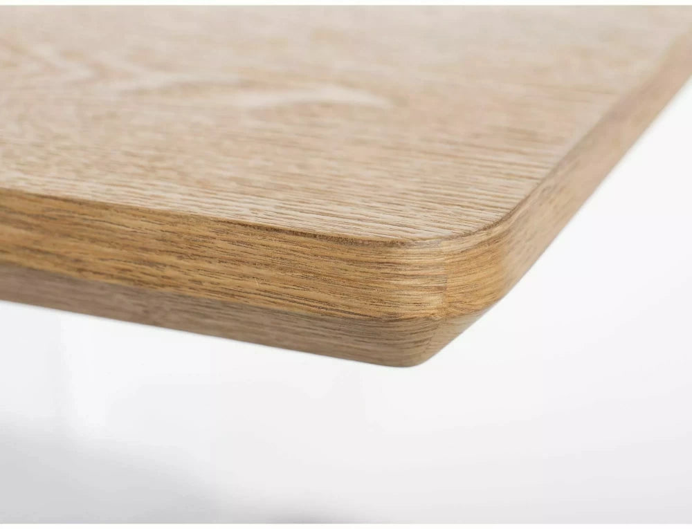 Masa Extensibila de 10 persoane din MDF+Furnir de stejar si Metal Negru mat L160-200xH75cm Logan