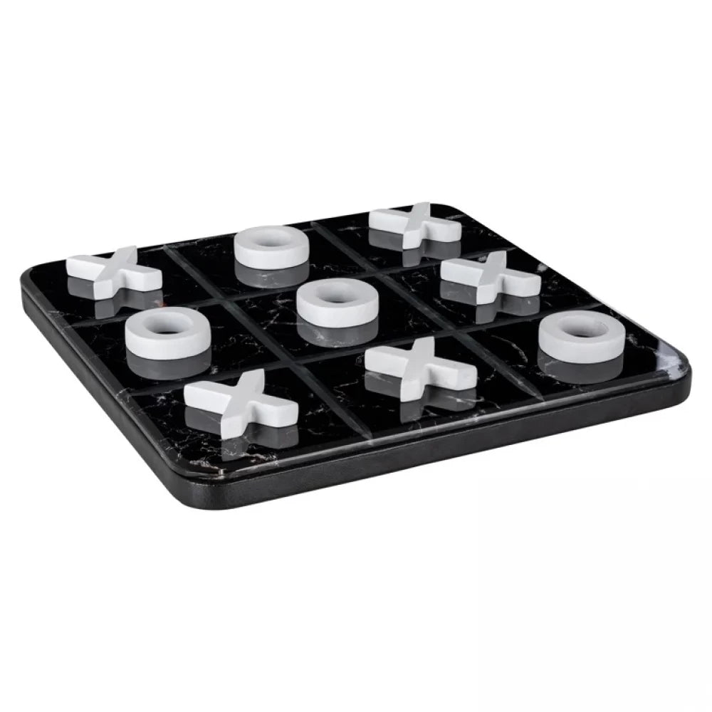Joc tic tac toe din MDF/Sticla/Renexe Negru/Alb H3xL25cm Trixi