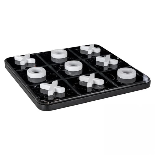 Joc tic tac toe din MDF/Sticla/Renexe Negru/Alb H3xL25cm Trixi